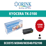 ORINK LKTK3100  KYOCERA TK-3100 12500 Sayfa SİYAH-BEYAZ MUADIL Lazer Yazıcıla...