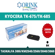 ORINK LKTK675 KYOCERA TK-675/TK-685 20000 Sayfa SİYAH-BEYAZ MUADIL Lazer Yazı...