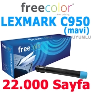 FREECOLOR C950C-FRC Lexmark C950 C950X2CG 22000 Sayfa CYAN MUADIL Lazer Yazıc...