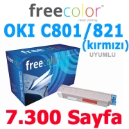 FREECOLOR C801M-MEA-FRC OKI 44643006 7300 Sayfa MAGENTA MUADIL Lazer Yazıcıla...