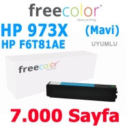 FREECOLOR HP973XC-INK-FRC HP973X F6T81AE 7000 Sayfa CYAN MUADIL Lazer Yazıcıl...