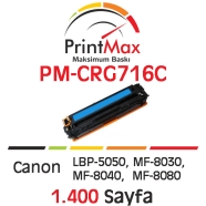 PRINTMAX PM-CRG716C PM-CRG716C 1400 Sayfa CYAN MUADIL Lazer Yazıcılar / Faks ...
