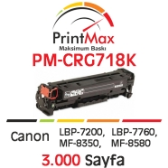 PRINTMAX PM-CRG718K PM-CRG718K 3000 Sayfa SİYAH MUADIL Lazer Yazıcılar / Faks...