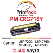 PRINTMAX PM-CRG718Y PM-CRG718Y 2500 Sayfa YELLOW MUADIL Lazer Yazıcılar / Fak...