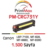 PRINTMAX PM-CRG731Y PM-CRG731Y 1500 Sayfa YELLOW MUADIL Lazer Yazıcılar / Fak...