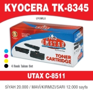 EMSTAR E-KTK8345  B/C/M/Y KYOCERA TK8345 B/C/M/Y 20000 Sayfa BLACK MUADIL Laz...