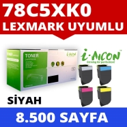 I-AICON C-LEX-78C5XK0 LEXMARK 78C5XK0 8500 Sayfa BLACK MUADIL Lazer Yazıcılar...