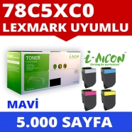 I-AICON C-LEX-78C5XC0 LEXMARK 78C5XC0 5000 Sayfa CYAN MUADIL Lazer Yazıcılar ...