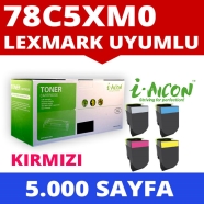 I-AICON C-LEX-78C5XM0 LEXMARK 78C5XM0 5000 Sayfa MAGENTA MUADIL Lazer Yazıcıl...