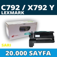 KOPYA COPIA YM-C792/X792Y LEXMARK C792X1YG/X792X1YG 20000 Sayfa YELLOW MUADIL...