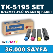 KOPYA COPIA YM-TK5195-SET KYOCERA TK-5195 36000 Sayfa 4 RENK ( MAVİ,SİYAH,SAR...