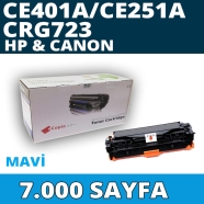 KOPYA COPIA YM-CE401A HP CE401A/CE251A/CRG723 7000 Sayfa CYAN MUADIL Lazer Ya...