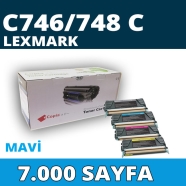 KOPYA COPIA YM-C746/748C LEXMARK C746/C748 7000 Sayfa CYAN MUADIL Lazer Yazıc...