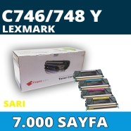KOPYA COPIA YM-C746/748Y LEXMARK C746/C748 7000 Sayfa YELLOW MUADIL Lazer Yaz...