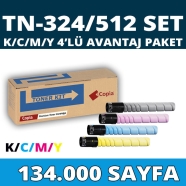 KOPYA COPIA YM-TN324-512-SET KONICA MINOLTA TN-324/TN-512 134000 Sayfa 4 RENK...