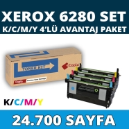 KOPYA COPIA YM-6280-SET XEROX PHASER 6280 24700 Sayfa 4 RENK ( MAVİ,SİYAH,SAR...