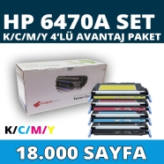 KOPYA COPIA YM-6470-1-2-3-SET HP Q6470/Q6471/Q6472/Q6473 18000 Sayfa BLACK MU...