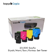 KOPYA COPIA YM-CS421-SET LEXMARK CS421 23500 Sayfa 4 RENK ( MAVİ,SİYAH,SARI,K...