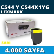 KOPYA COPIA YM-C544Y LEXMARK C544X1YG 4000 Sayfa YELLOW MUADIL Lazer Yazıcıla...