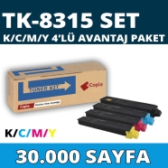 KOPYA COPIA YM-TK8315-SET KYOCERA TK-8315 30000 Sayfa 4 RENK ( MAVİ,SİYAH,SAR...