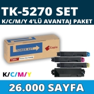 KOPYA COPIA YM-TK5270-SET KYOCERA TK-5270 26000 Sayfa 4 RENK ( MAVİ,SİYAH,SAR...