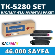 KOPYA COPIA YM-TK5280-SET KYOCERA TK-5280 46000 Sayfa 4 RENK ( MAVİ,SİYAH,SAR...