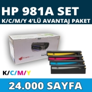 KOPYA COPIA YM-981A HP 981A 24000 4 RENK ( MAVİ,SİYAH,SARI,KIRMIZI ) MUADIL T...