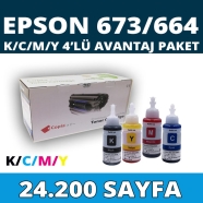 KOPYA COPIA YM-673-ECOTANK EPSON 673/664 24000 4 RENK ( MAVİ,SİYAH,SARI,KIRMI...