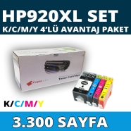 KOPYA COPIA YM-HP920XL-SET HP 920XL 3300 4 RENK ( MAVİ,SİYAH,SARI,KIRMIZI ) M...