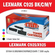 EMSTAR E-LC925 K/C/M/Y LEXMARK C925 K/C/Y/M 8000 Sayfa BLACK MUADIL Lazer Yaz...