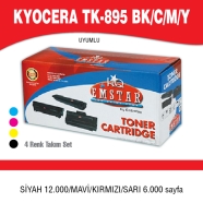 EMSTAR E-KTK895 B/C/M/Y KYOCERA TK-895 B/C/M/Y 12000 Sayfa BLACK MUADIL Lazer...