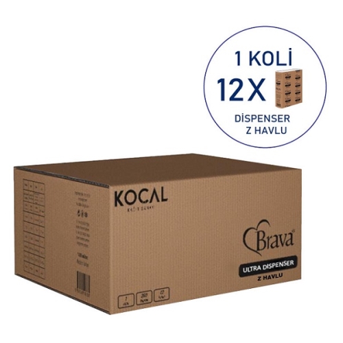 BRAVA ULTRA DİSPENSER ( 5220 ) 12'li Z KATLAMALI TABAKA 40 g/m²