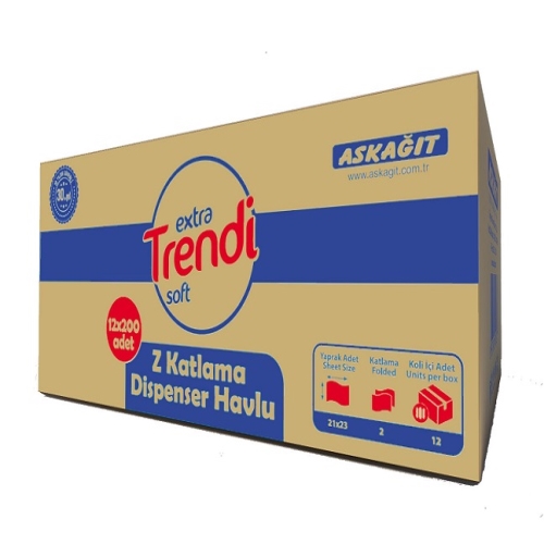 EXTRA TRENDİ SOFT DİSPENSER ( M-ZKT-042 ) 12'li Z KATLAMALI TABAKA