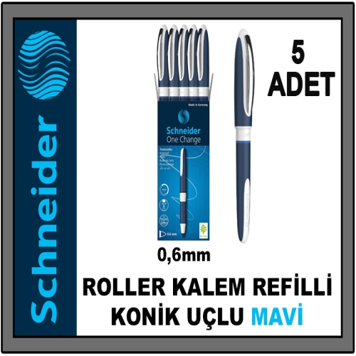 681コントロールセット SCHNEIDER 183703 ONE CHANGE KONİK UÇLU REFİLLİ ROLLER KALEM 0,6 mm