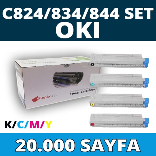 KOPYA COPIA YM-C824-C834-C844-SET OKI C824/C834/C844 KCMY 20000