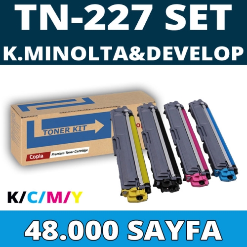 KOPYA COPIA YM-TN227-SET KONICA MINOLTA & DEVELOP TN-227 KCMY