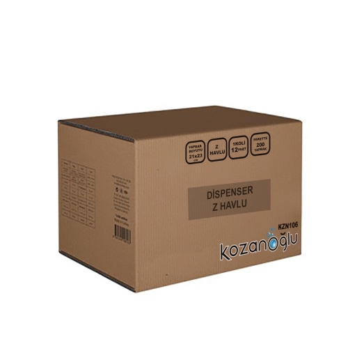 KOZANOĞLU KZN106 DİSPENSER Z HAVLU 12X200 LÜ 12'li Z KATLAMALI