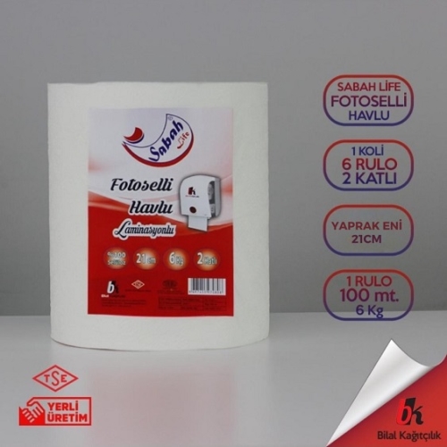 SABAH LIFE SHF106 FOTOSELLİ HAVLU KAĞIT 6'lı FOTOSELLİ